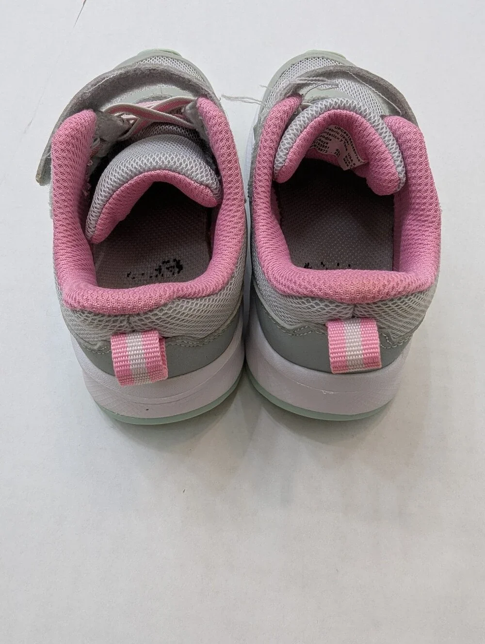 Athletic Works Baby Girl Green And Gray Mesh  Sneakers - Hook & Loop - Size 8